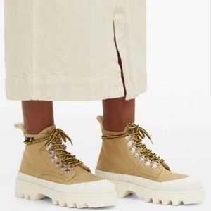 Proenza Schouler High Top Canvas Lug Boot with Tread Sole
